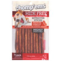 Chomp'ems Dog Chews, Retriever Sticks, Hide Free - 10 Each