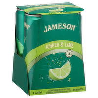 Jameson Irish Whiskey, Ginger & Lime - 4 Each