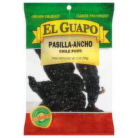 Pasilla Aancho Chile Pods, EL Guapo whole Chili Pods - 2 Ounce