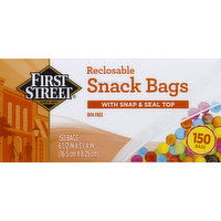 First Street Snack Bags, Reclosable - 150 Each