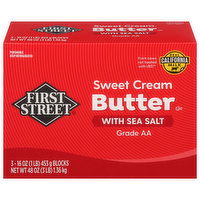 First Street Butter, with Sea Salt, Sweet Cream, 3 Each