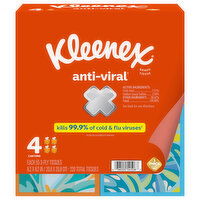 Kleenex Tissues, Anti-Viral, 3-Ply, 4 Each