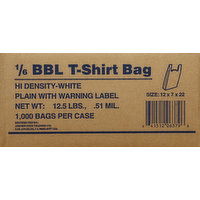 Smart & Final T-Shirt Bag, BBL, 1/6 - 1000 Each