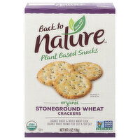 Back to Nature Crackers, Stoneground Wheat, Organic, 6 Ounce