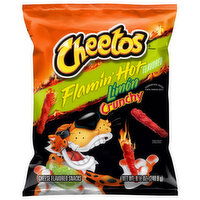 Cheetos Cheese Flavored Snacks, Flamin' Hot Limon Flavored, Crunchy - 8.5 Ounce