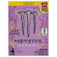 Monster Zero Sugar Ultra Wild Passion Energy Drink - 4 Each