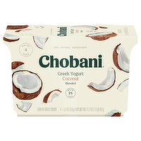 Chobani Yogurt, Greek, Low-Fat, Coconut, Blended, Value 4 Pack - 4 Each