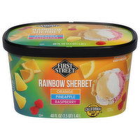 First Street Rainbow Sherbet, Assorted, 48 Fluid ounce