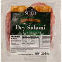 First Street Dry Salami, Italian, Premium, Sliced - 12 Ounce