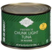 First Street Tuna, in Water, Chunk Light, Premium - 66.5 Ounce