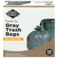 First Street Trash Bags, Twist Ties, 20-30 Gallon - 100 Each