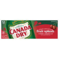 Canada Dry Fruit Splash, Cherry Ginger Ale, Caffeine Free, 12 Pack, 144 Ounce