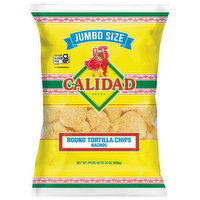 Calidad Tortilla Chips, Nachos, Round, Jumbo Size - 24 Ounce