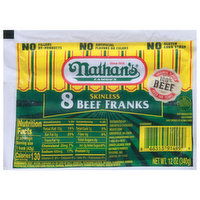 Nathan's Famous Beef Franks, Skinless, 8 Each