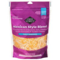 First Street Fancy Shredded Cheese, Mexican Style Blend - 8 Ounce