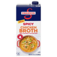 Swanson Chicken Broth, Spicy - 32 Ounce