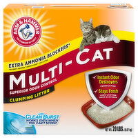 Arm & Hammer Clumping Litter, with Clean Burst, Multi-Cat - 20 Pound