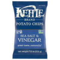 Kettle Brand Potato Chips, Sea Salt & Vinegar, 7.5 Ounce