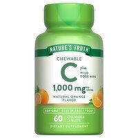 Nature's Truth Vitamin C, Plus Wild Rose Hips, 1000 mg, Chewable Tablets, Natural Orange Flavor - 60 Each