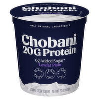 Chobani Yogurt, Greek, Lowfat, Plain - 32 Ounce