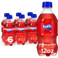 Fanta Strawberry Soda Soft Drink Bottles - 12 Fluid ounce
