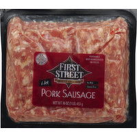 First Street Sausage, Pork, Hot, 16 Ounce