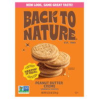 Back to Nature Sandwich Cookies, Peanut Butter Creme - 8.25 Ounce