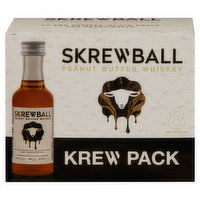 Skrewball Whiskey, Peanut Butter, Krew Pack, 8 Each