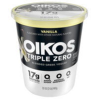 Oikos Yogurt, Vanilla, Nonfat - 32 Ounce