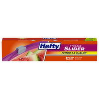 Hefty 2.5 Gallon Jumbo Storage Slider Bags - 12 Each