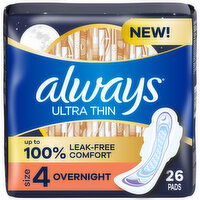 Always Ultra Thin Pads, Size 4 - 26 Each