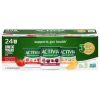 Activia Yogurt, Low Fat, Strawberry, Black Cherry, Peach, 24 Each