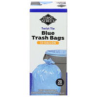 First Street Blue 33 Gallon Twist Tie Trash Bags - 20 Each