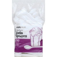 Simply Value Soda Spoons, White Plastic, Medium Weight - 250 Each