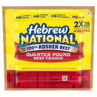 Hebrew National Beef Franks, Quarter Pound, 56 Ounce