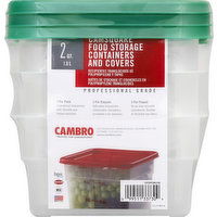 Cambro Food Storage, Containers and Covers, 2 Quarts - 1 Each