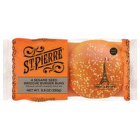 St. Pierre Sesame Seed Brioche Burger Buns - 4 Each