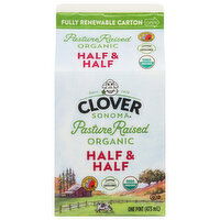 Clover Sonoma Half & Half, Organic, Pasture Raised - 1 Pint