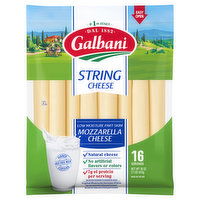 Galbani String Cheese, Mozzarella, Low Moisture Part Skim - 16 Ounce