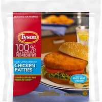 Tyson All Natural* Chicken Patties, Family Pack, 3.7 lb. (Frozen) - 59.2 Ounce