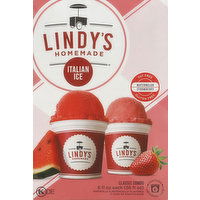 Lindys Italian Ice, Homemade, Watermelon/Strawberry, Classic Combo - 6 Each