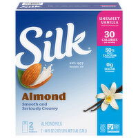 Silk Almondmilk, Unsweet Vanilla, 2 Each