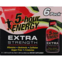 5-Hour Energy Energy Shot, Watermelon, Extra Strength, 6 Pack - 6 Each