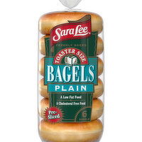 Sara Lee Plain Pre-sliced Bagels, 6 count, 13 oz - 6 Each
