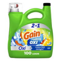 Gain Ultra Oxi Liquid Laundry Detergent, Waterfall Delight Scent, 100 loads - 144 Fluid ounce
