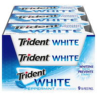 Trident Gum, Sugar Free, Peppermint - 9 Each