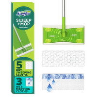 Swiffer Sweep and Mop, Dry + Wet Floor Kit (1 Device, 8 Refills) - 1 Each