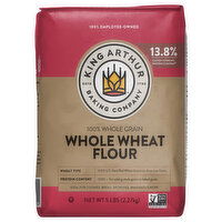 King Arthur Baking Company Whole Wheat Flour, 100% Whole Grain, 5 Pound