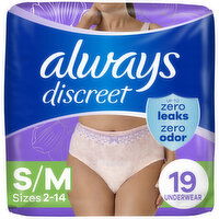 Always Discreet Adult Incontinence Underwear for Women, S/M - 19 Each