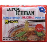 Sapporo Ichiban Noodles & Soup, Japanese Style, Original Flavored, 5-Pack - 5 Each